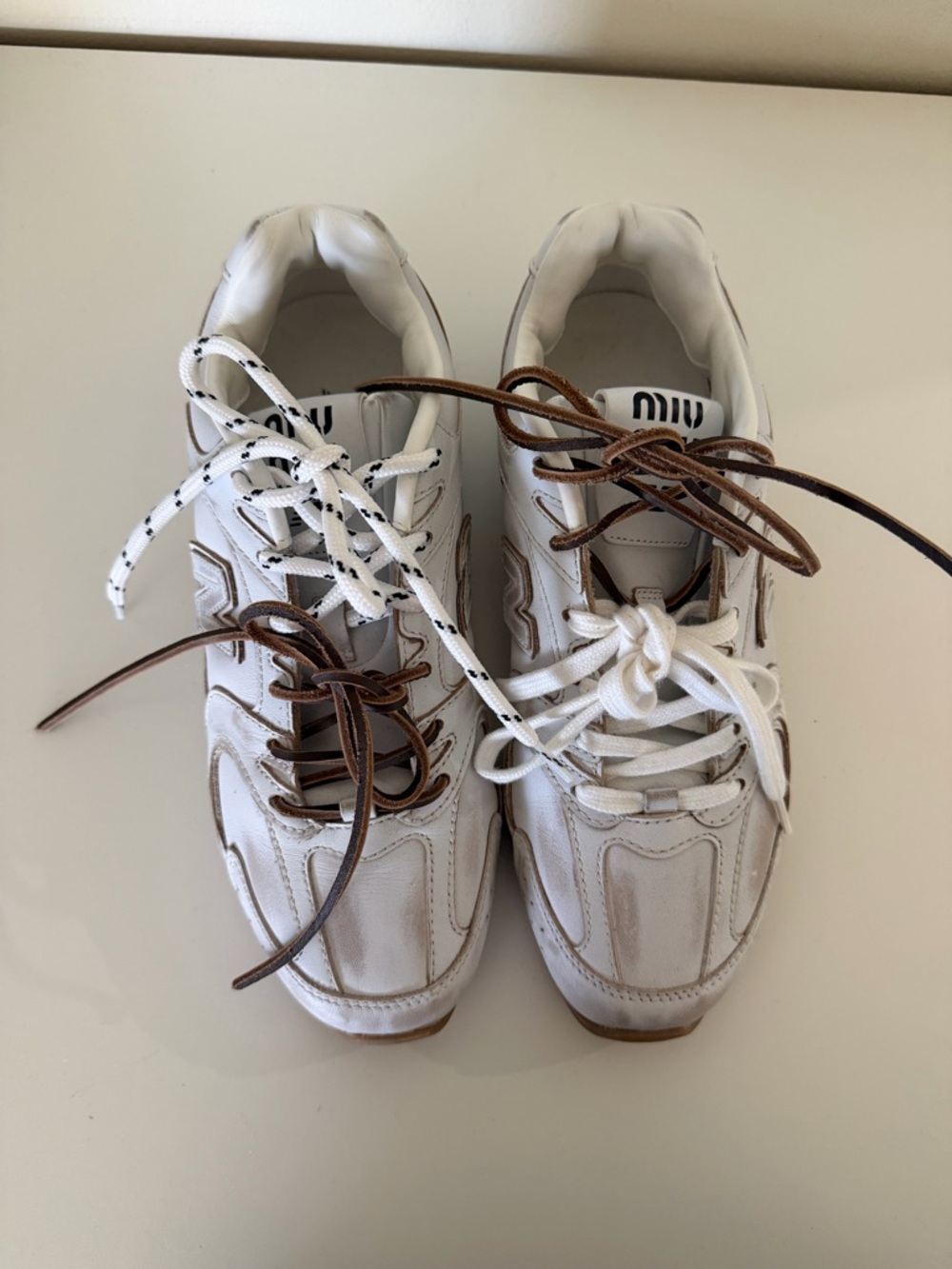 Miu Miu x New Balance Leather Sneakers Size 37.5